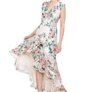 Yumi Kim Blush and Green Floral Venezia Maxi Dress